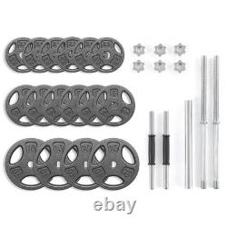 100LB Black Cast Iron Weight Plate Set For Dumbbells and Barbells, NEW