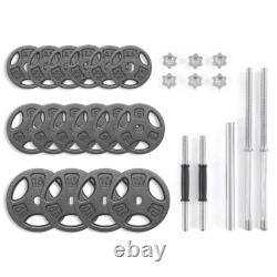 100LB Cast Iron Standard Weight Plate Sets Both Dumbbell and Barbell Gym Home