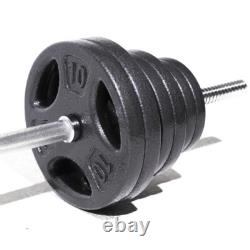 100LB Cast Iron Standard Weight Plate Sets Both Dumbbell and Barbell Gym Home