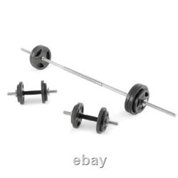 100LB Cast Iron Weight Plate Set Adjustable Barbell Dumbbell Home Gym Equipment