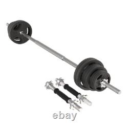 100LB Cast Iron Weight Plate Set Adjustable Barbell Dumbbell Home Gym Equipment