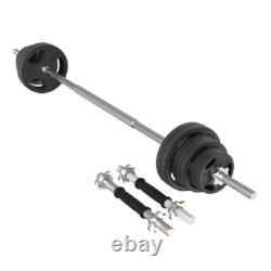 100LB Cast Iron Weight Plate Set Adjustable Barbell Dumbbell Home Gym Equipment