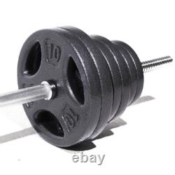 100LB Cast Iron Weight Plate Set Adjustable Barbell Dumbbell Home Gym Equipment