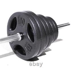 100LB Cast Iron Weight Plate Set Barbell Dumbbell Home Gym Equipment Fitness New