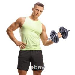 100LB Cast Iron Weight Plate Set Barbell Dumbbell Home Gym Equipment Fitness New