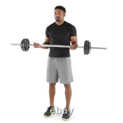 100LB Cast Iron Weight Plate Set Barbell Dumbbell Home Gym Equipment Fitness New