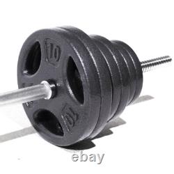 100LB Cast Iron Weight Plate Set Barbell Dumbbell Home Gym Strength Training New