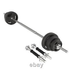 100LB Cast Iron Weight Plate Set Barbell Dumbbell Home Gym Workout Strength New