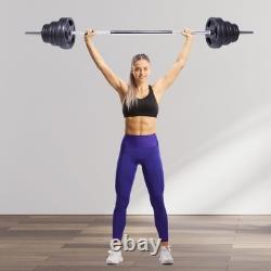 100LB Cast Iron Weight Plate Set Barbell Dumbbell Home Gym Workout Strength New