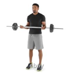 100LB Cast Iron Weight Plate Set Barbell Dumbbell Home Gym Workout Strength New