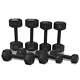 100 Lb Barbell Cast Iron Hex Dumbbell Weight Set With Rack, Black