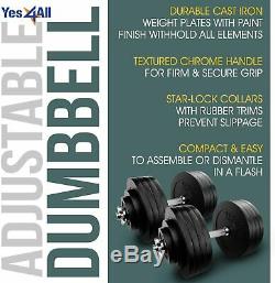 100lb total Adjustable Dumbbell Weights Cast Iron YES4ALL or 200lb if 2 Bowflex
