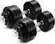 105 Lbs Adjustable Dumbbell Weight Set, Cast Iron Dumbbell, Pair Black
