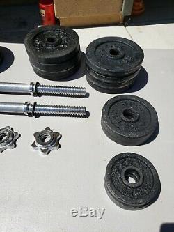 105lbs (52.5 pair) Adjustable Cast Iron Dumbbell Weight Set