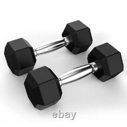 10 50lb Weight Dumbbell Set Cap Gym Barbell Plates Body Workout Home Workout