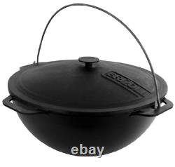 10 L Cast Iron Kazan 14.1 WOK Deep Pan Pilaf Lagman Uzbeki Cauldron