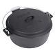 10-qt Pre-seasoned Cast Iron Chicken Fryer Features Cast Iron Domed Lid Cool