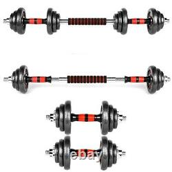 (110LB /66LB) Adjustable Weight Cast Iron Dumbbell Barbell Kit Home Workout Tool