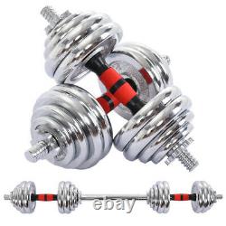 (110LB /66LB) Adjustable Weight Cast Iron Dumbbell Barbell Kit Home Workout Tool