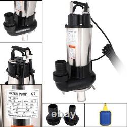 110V 1.5HP Sump Pump Industrial Sewage Cutter Grinder Cast iron Submersible New