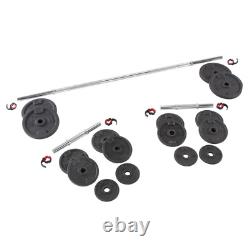 110 Lbs. Adjustable Weight Training Cast Iron Dumbbell and Barbell Set