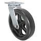 12 Swivel Caster Rubber Tread Wheel Cast Iron Core 1,300 Lbs Capacity
