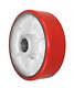 12 X 3 Red Polyurethane On Silver Cast Iron Core 3,200 Lbs Capacity