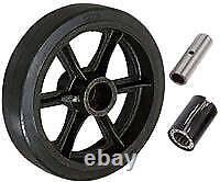 12 x 3 Rubber on Cast Iron Wheel 1,300 lbs cap