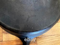 14 Cast Iron Skillet Double Pour Spout Cleaned Re-Seasoned On Inside USA Made