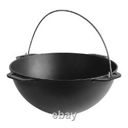 15 L Cast Iron Cauldron Camping Kazan with Lid Frying Pan for Outdoor Cooking