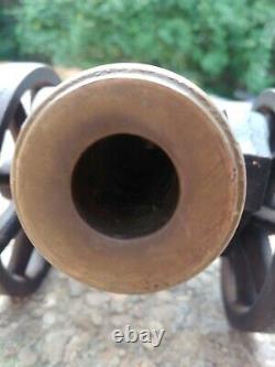 +15lbs! Vintage Brass Cast Iron Black Powder Signal Cannon Heavy 7/8 Bore