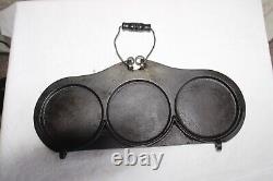 1889 Mrs. Shaeffer's Cast Iron Flip Flop Three Pancake Cake Griddle Canton, OH