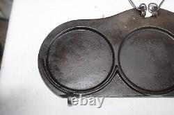 1889 Mrs. Shaeffer's Cast Iron Flip Flop Three Pancake Cake Griddle Canton, OH
