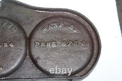 1889 Mrs. Shaeffer's Cast Iron Flip Flop Three Pancake Cake Griddle Canton, OH