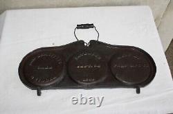1889 Mrs. Shaeffer's Cast Iron Flip Flop Three Pancake Cake Griddle Canton, OH