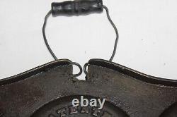 1889 Mrs. Shaeffer's Cast Iron Flip Flop Three Pancake Cake Griddle Canton, OH