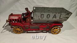 1915-1920's HUBLEY COAL DUMP TRUCK, MASSIVE 15.5 INCHES, 8 LB. 8.5 OUNCES