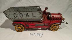 1915-1920's HUBLEY COAL DUMP TRUCK, MASSIVE 15.5 INCHES, 8 LB. 8.5 OUNCES