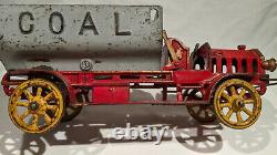 1915-1920's HUBLEY COAL DUMP TRUCK, MASSIVE 15.5 INCHES, 8 LB. 8.5 OUNCES