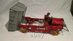 1915-1920's HUBLEY COAL DUMP TRUCK, MASSIVE 15.5 INCHES, 8 LB. 8.5 OUNCES