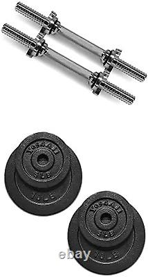 1.15Inch Adjustable Cast Iron Dumbbell Sets 30Lbs for Home Gym, Strength Trainin