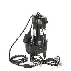 1/2 HP Cast Iron Submersible Sewage Pump, with 10 ft. Tether Float Switch