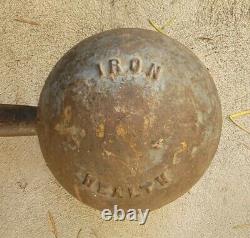 1 RARE Vintage Iron Health Globe Dumbbell 42 lbs