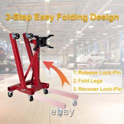 2000 lbs. Cast Iron Heavy-Duty Foldable Engine Stand 360° Rotating Head