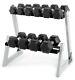 200lb Weider Dumbbell Set Cast Iron Rubber Hex Dumbbell Hand Weights With Rack