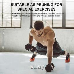 20 Lbs (2 Pieces) Solid Cast Iron Weight Plates Hex Head for Fitness Black