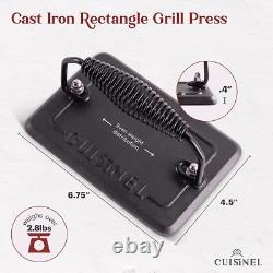 20 x 10 Pre-Seasoned Dual Handle Cast Iron Grill and Skillet with Drip Trays