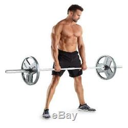 210 Lbs Weights Set Barbell Weightlifting Olympic Hammertone Workout Cast Iron