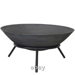 22 in Raised Cast Iron Fire Pit Bowl with Stand by Sunnydaze