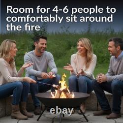 22 in Raised Cast Iron Fire Pit Bowl with Stand by Sunnydaze